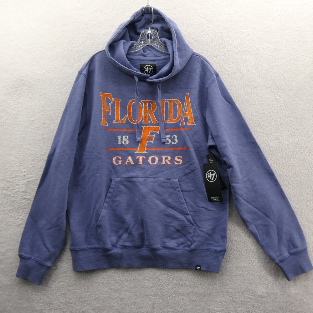 '47 Hoodie Mens Medium Florida Gators Blue Distressed Logo Slub Pullover